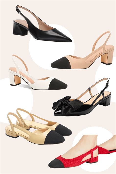 chanel inspired slingbacks|chanel two tone slingback dupes.